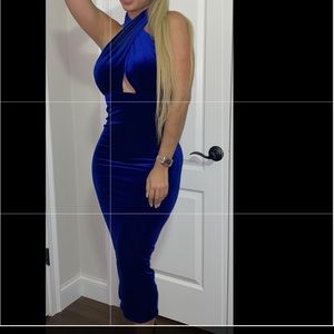 Beautiful royal blue velvet dress